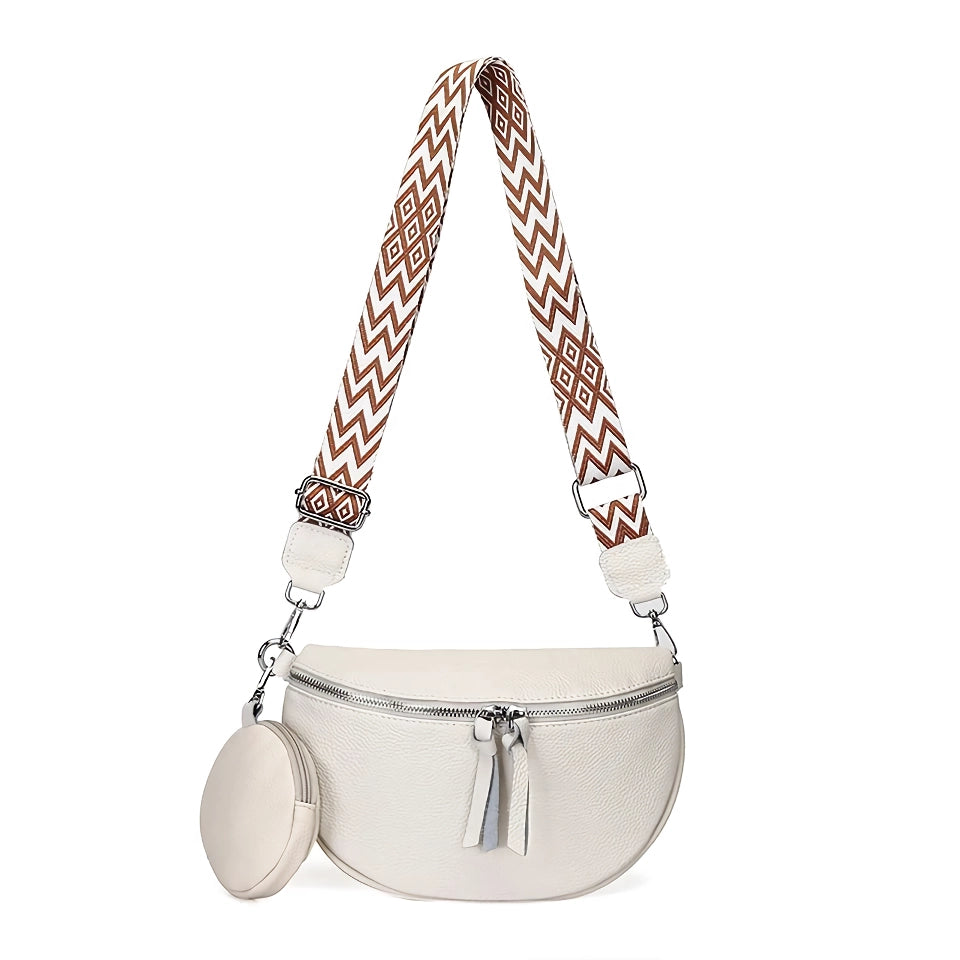 Luxury Cow Leather Women's Crossbody Chest Bag with Purse