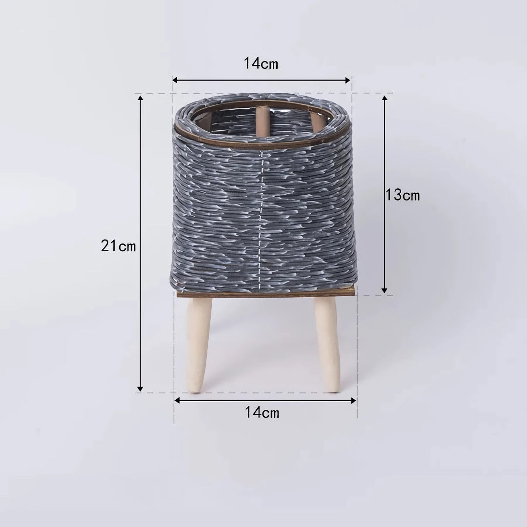 Nordic Hand-Woven Imitation Rattan Flower Pot