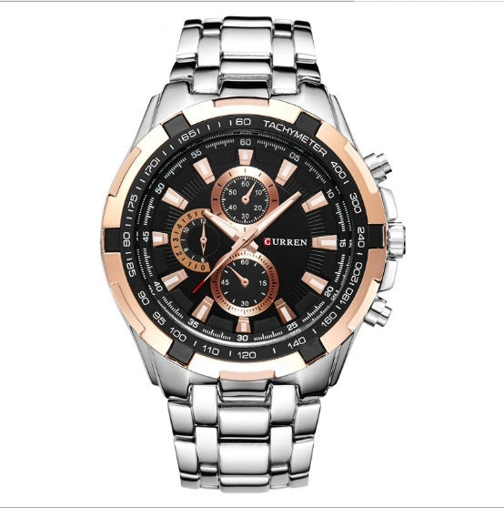 Men's Watch Business Steel Belt Quartz Watch