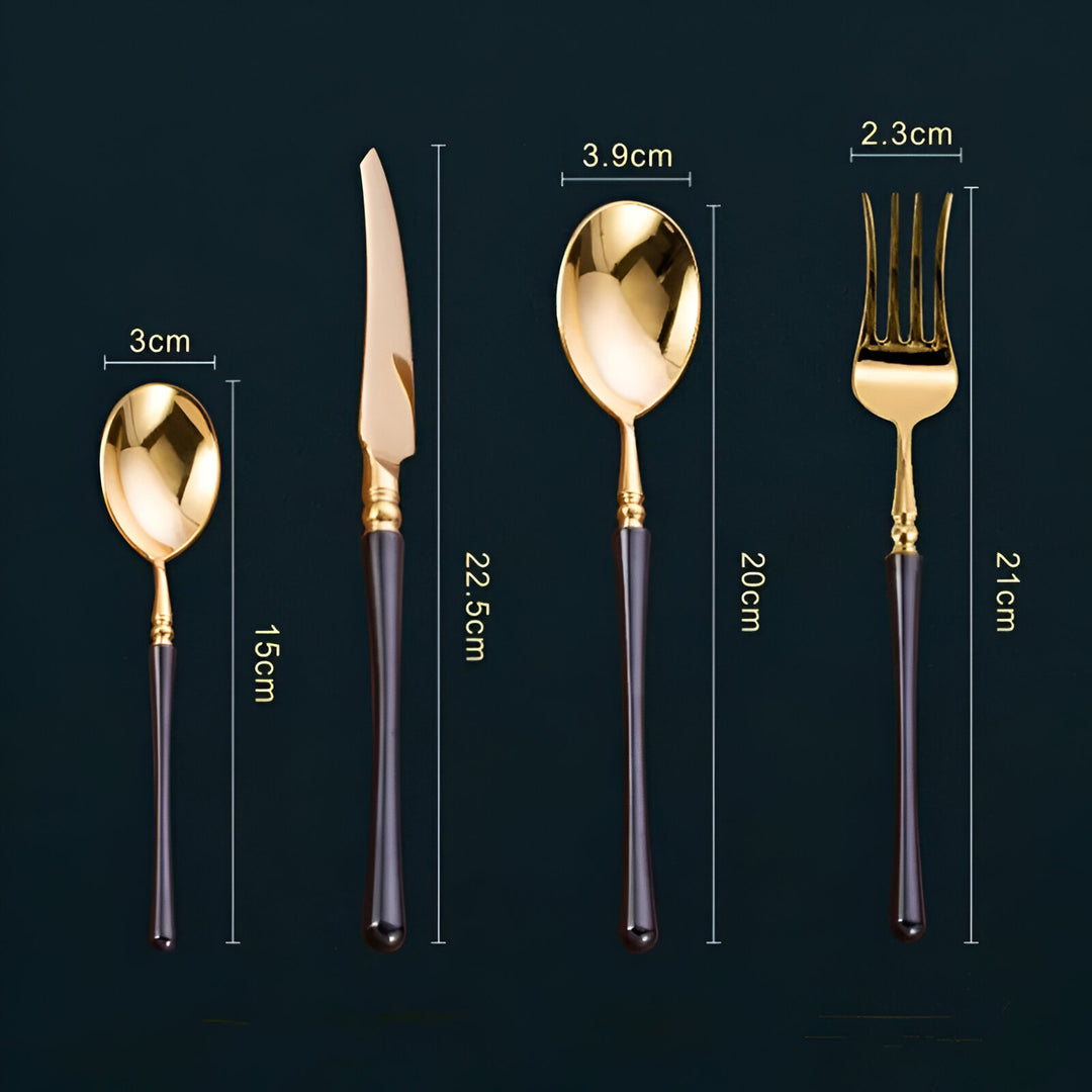 Luxury Black Gold Cutlery Set