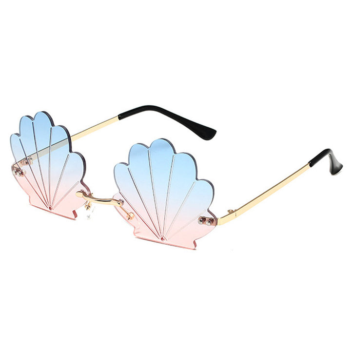 Unique Flower Rimless Retro Women's Sunglasses with UV Protection