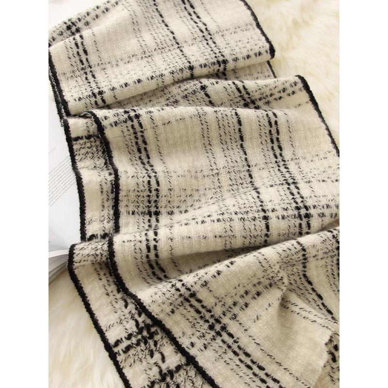 Luxurious Plaid Wool Scarf – Thick, Warm & Soft Pashmina Shawl