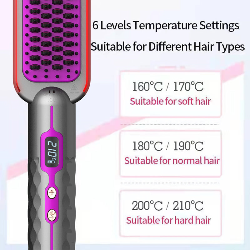 2-in-1 Hot Comb and Straightening Brush