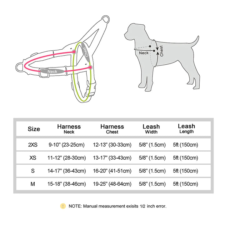 Adjustable No-Pull Dog Harness and Leash Set - Soft, Durable, Lightweight for Pitbull and All Breeds