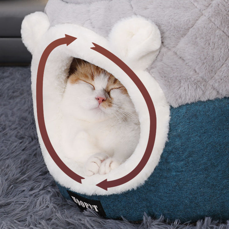 Cozy Convertible Plush Pet Bed & House for Cats and Small Dogs