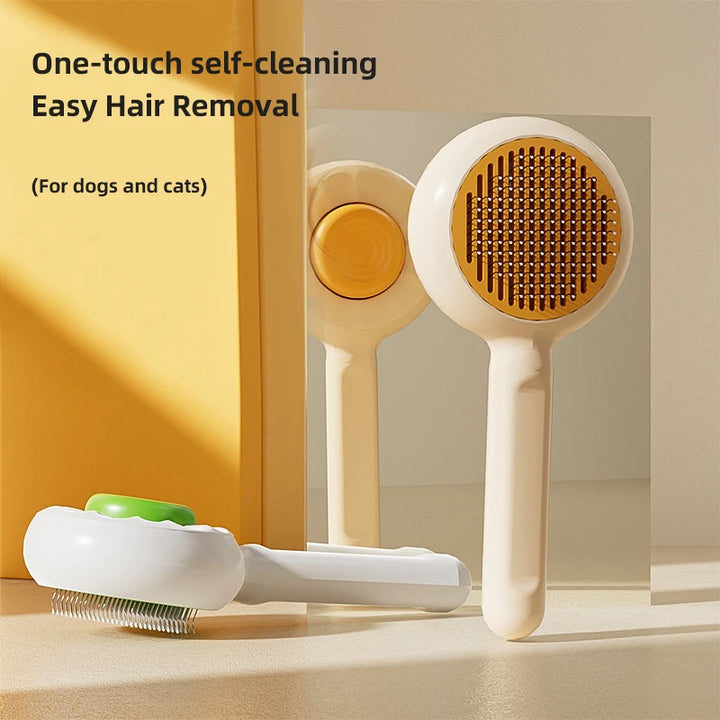 Self-Cleaning Pet Hair Removal Comb & Slicker Brush for Cats and Dogs