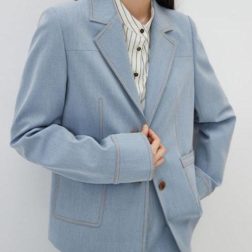 Light Denim Shoulder Blazer