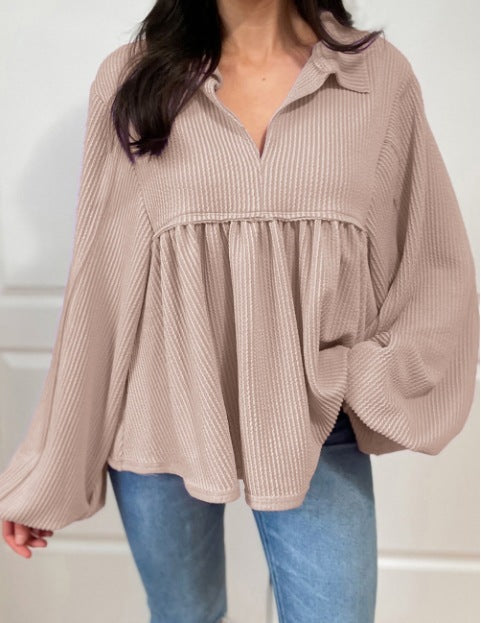 Women's Pleated Loose Shirt Top