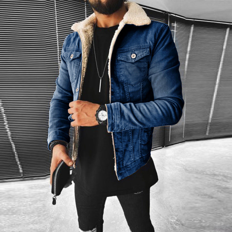 Lamb Wool Thickening Denim Jacket