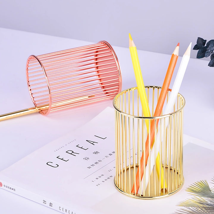 Gold-Plated Pen Holder