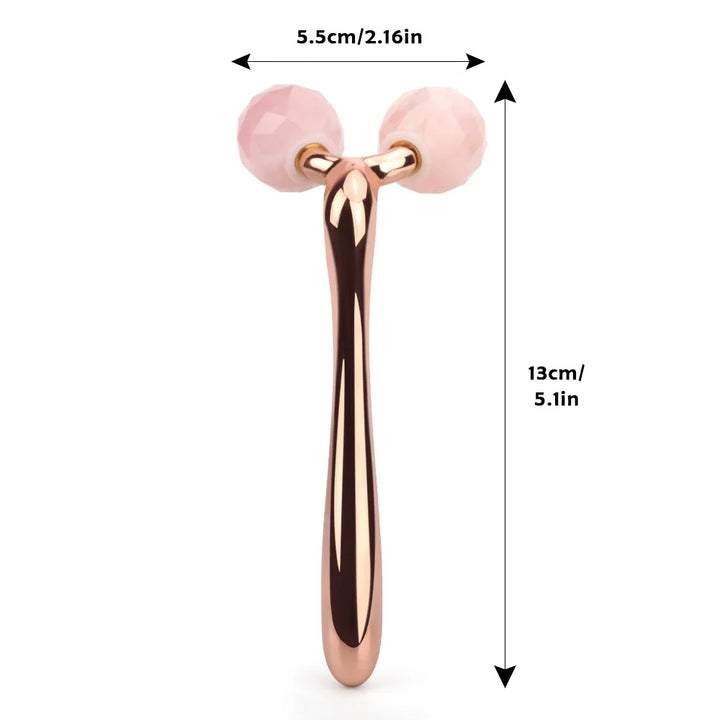 Rose Quartz 3D Roller V Facial Lifting Massager