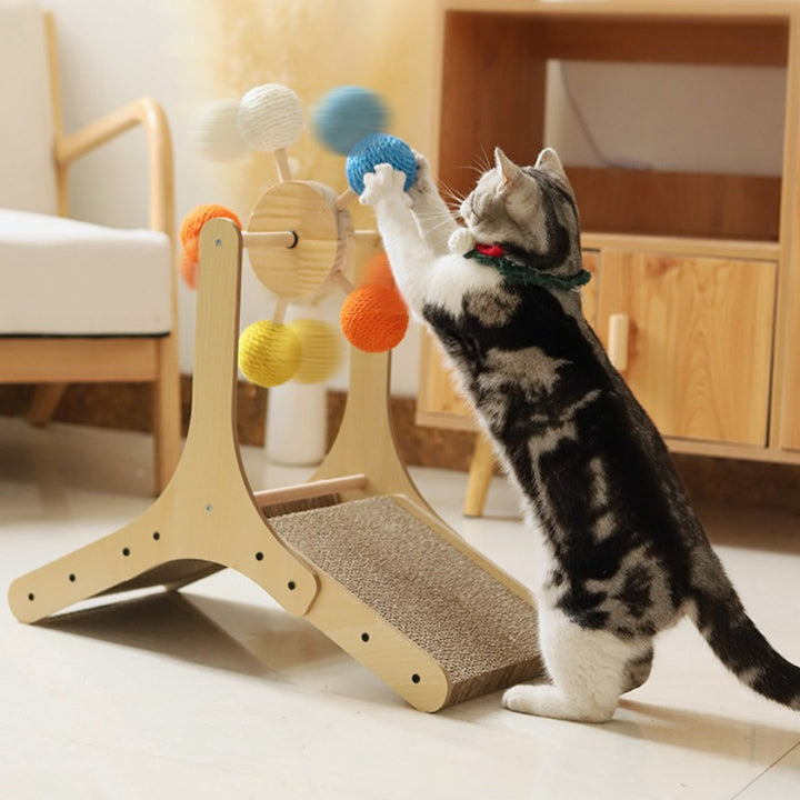 Interactive Cat Scratching Post with Sisal Ball and Climbing Frame