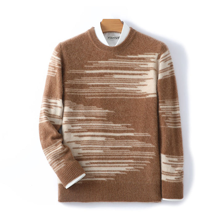 Cashmere Sweater Men's Pure Wool Loose Round Neck Sweater