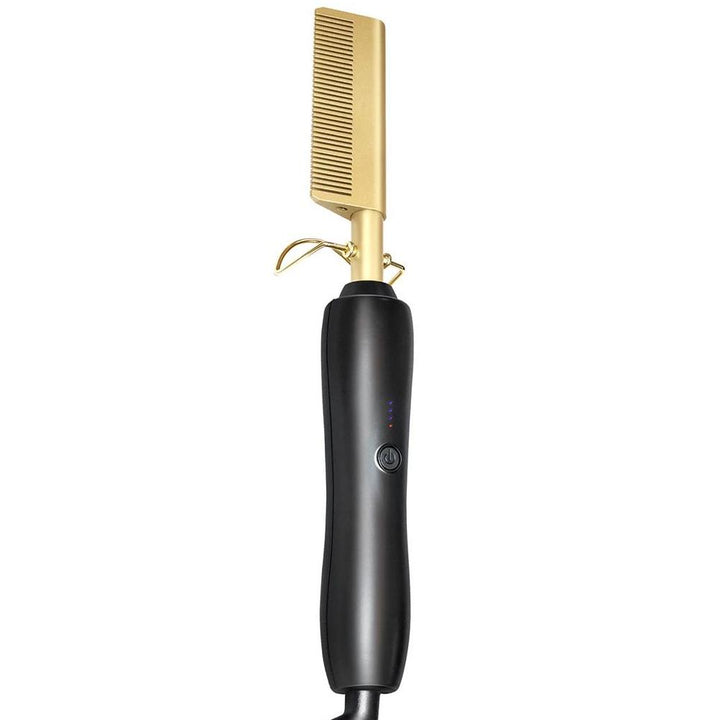 Electric Hot Comb Hair Straightening Brush with Tourmaline Ceramic