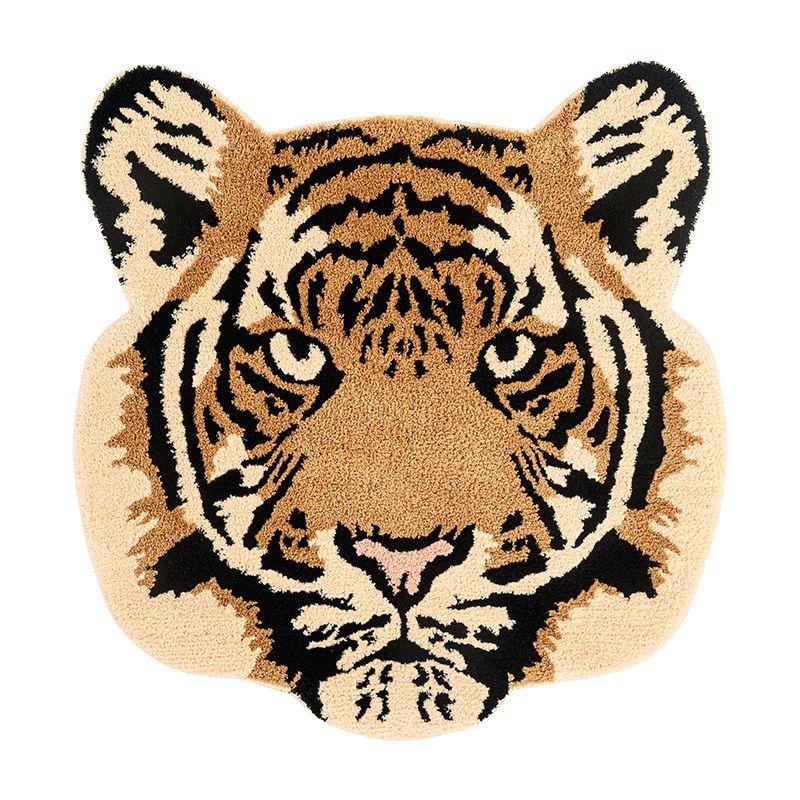 Tiger Head Tufted Rug for Living Room and Kids Bedroom