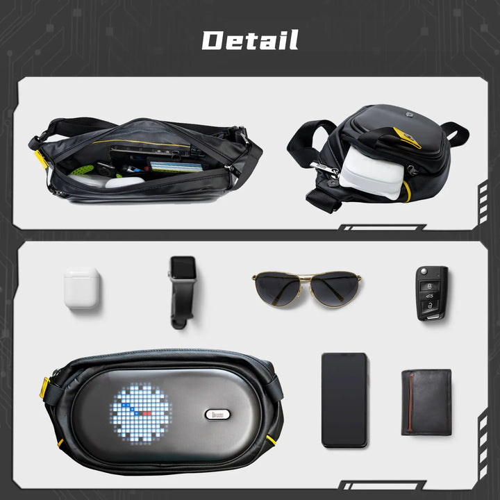 Sling Bag with LED Display & Bluetooth Speaker