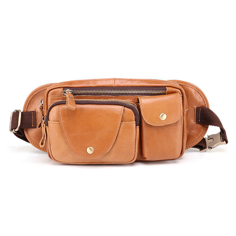 Outdoor Leisure Leather Retro Fashion Multifunctional Waist Chest Bag