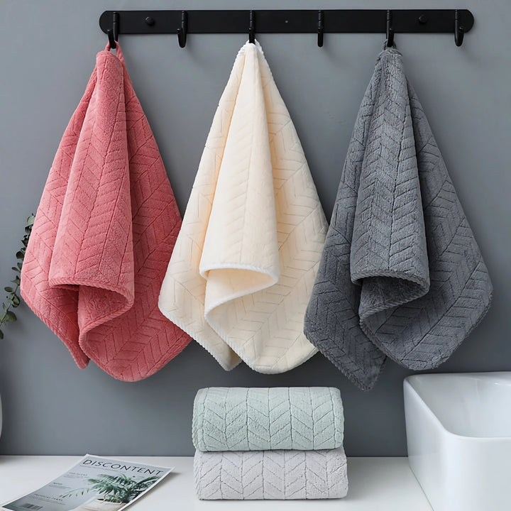 Soft Absorbent Terry Cloth Bath and Face Towel