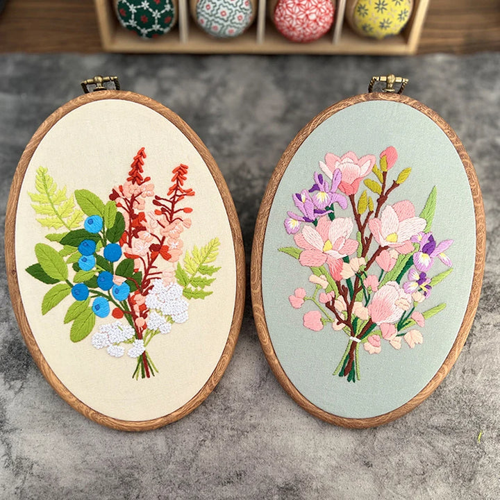 Flower Embroidery Kit for Beginners