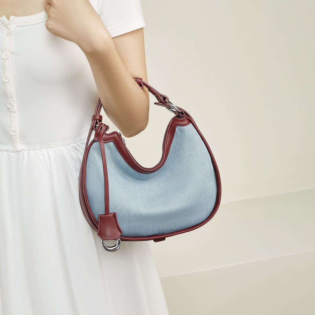 Elegant Blue Denim Shoulder and Crossbody Bag