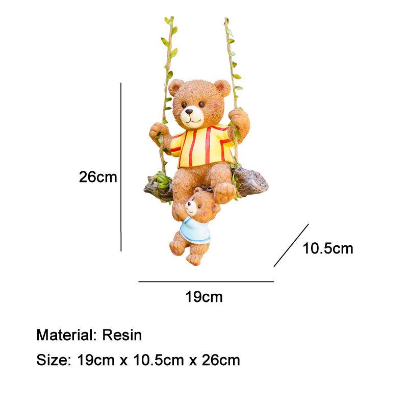 Mother And Child Bear Sitting On Swing Ornament