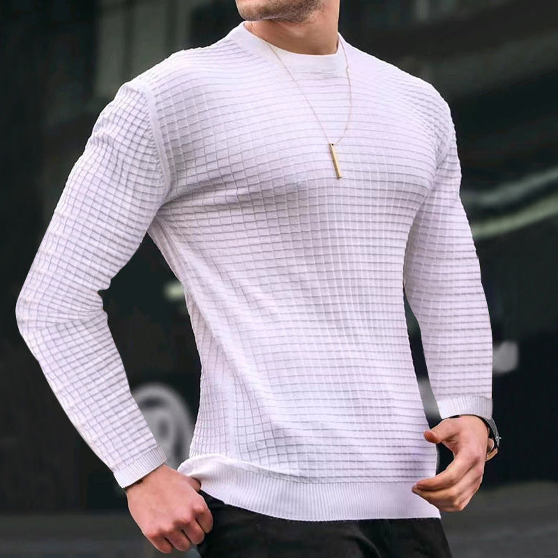 Trend Crew-neck Pullover Loose Knitted Long-sleeved Cotton Top