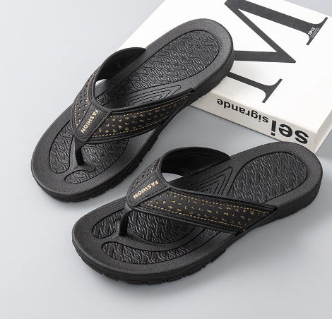 Men's Flip Flops Summer New Comfort Wear-resistant Home Single Strap Slides Outdoor Leisure All-match Flip-flops Men