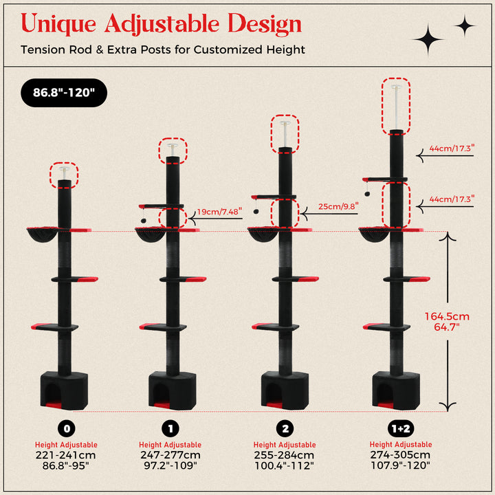 Adjustable Gothic Cat Tree Tower