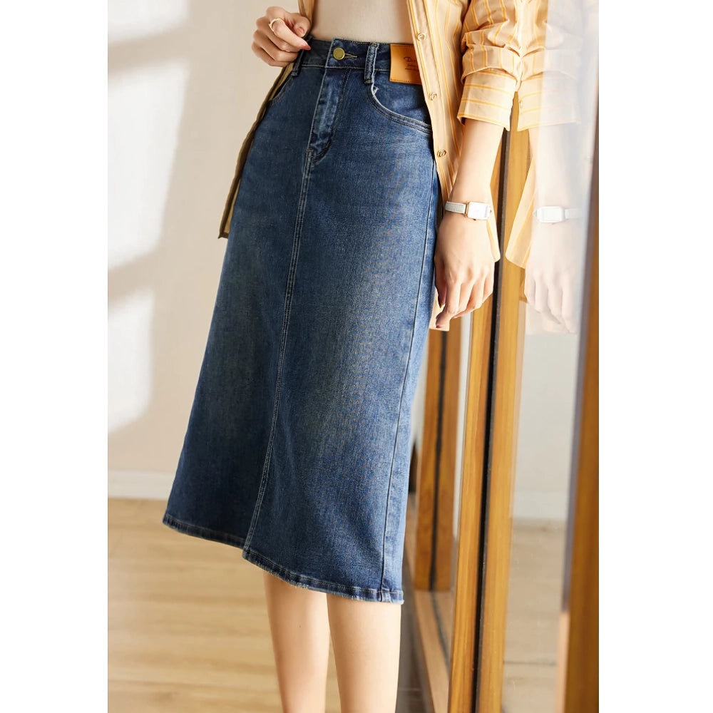 Korean Style Split Denim Skirt