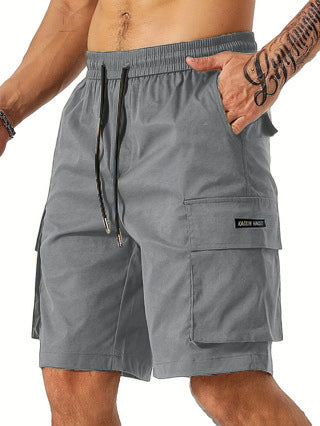 Drawstring Waist Men's Multi-pocket Workwear Shorts