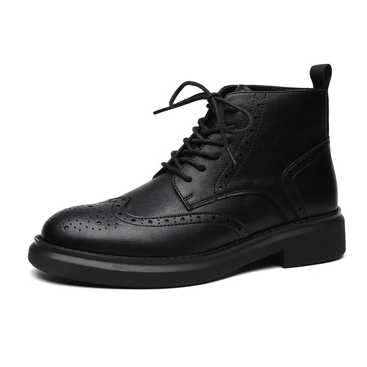 Men's Vintage Brogue Leather Ankle Boots