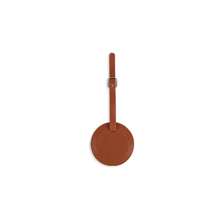 Round PU Leather Luggage Tag