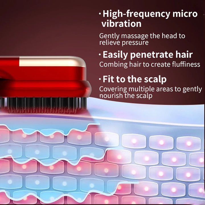 Wireless Hair Care Comb with Heating and Red Light Therapy for Scalp Massage