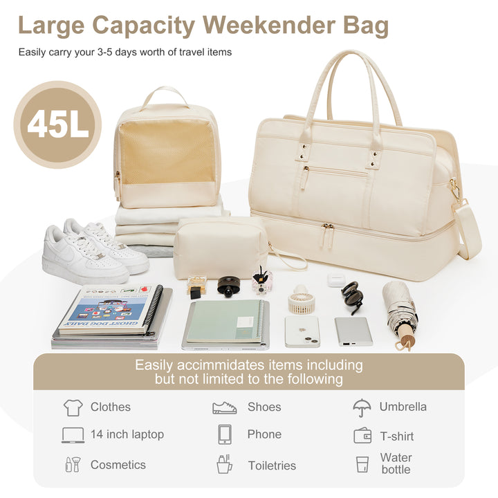 Women's Large Capacity Travel Tote Bag Set