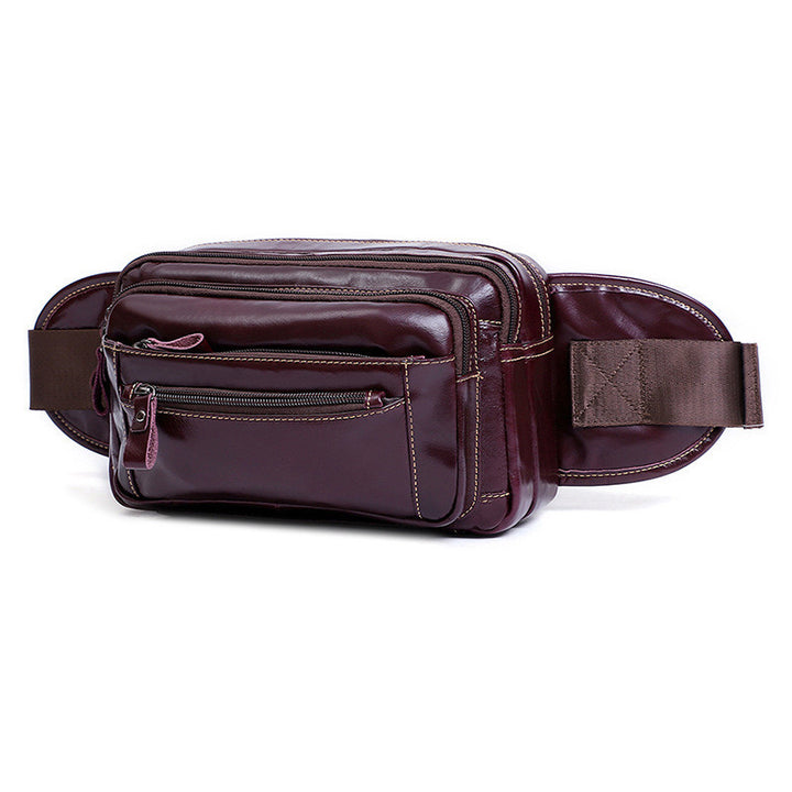 Multifunction Sports Outdoor Leather Men's Waist Bag