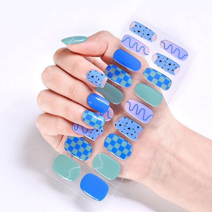 Internet Celebrity Semi-baked Gel Nail Sticker Waterproof And Durable 3d Paper Patch