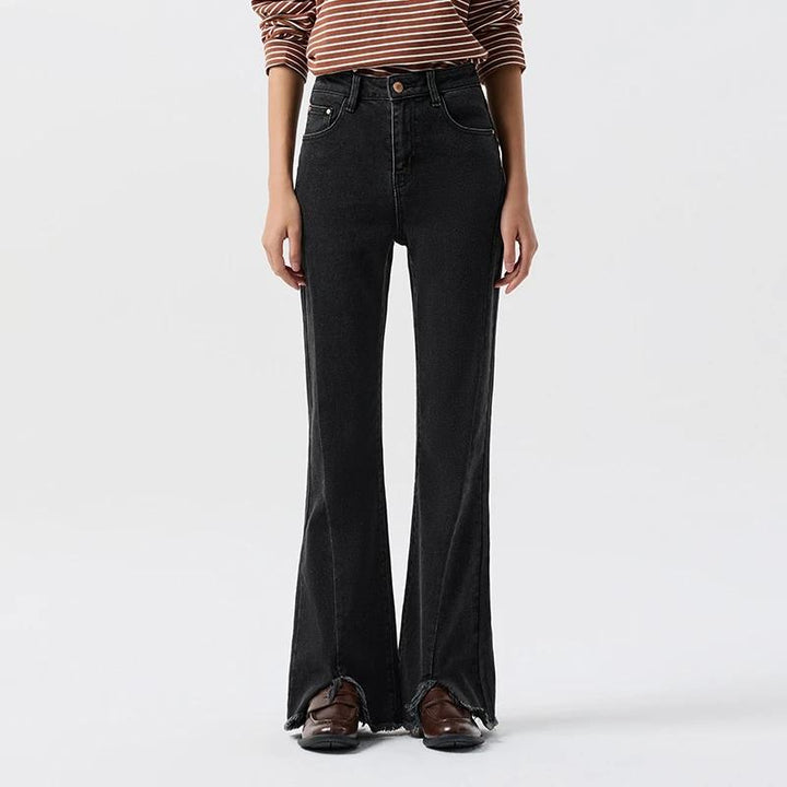 Women's Raw Edge Slit Flare Pants