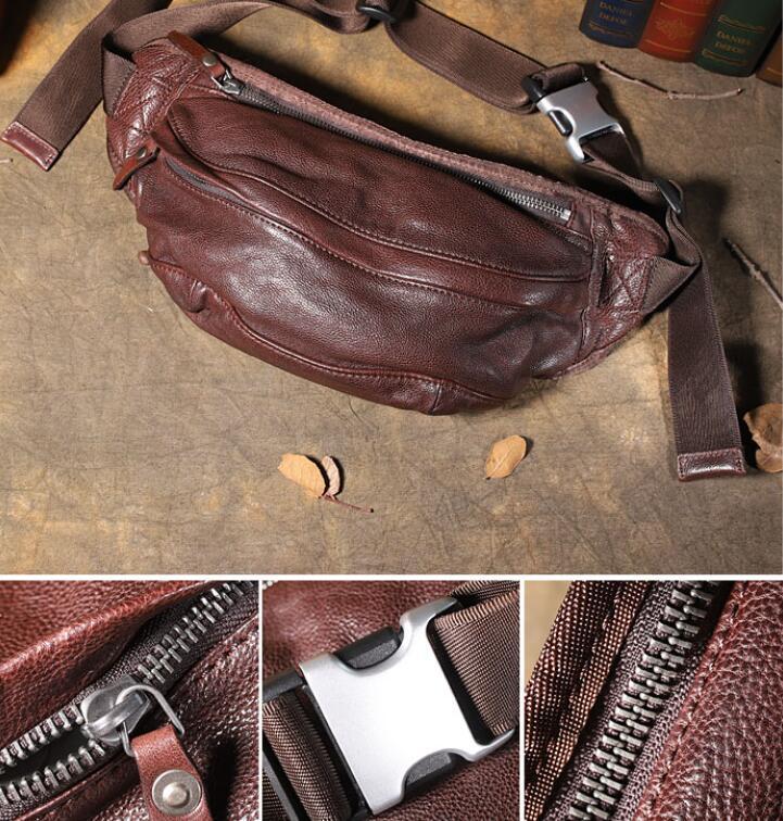 Men's One-shoulder Retro Leather Leisure Bag