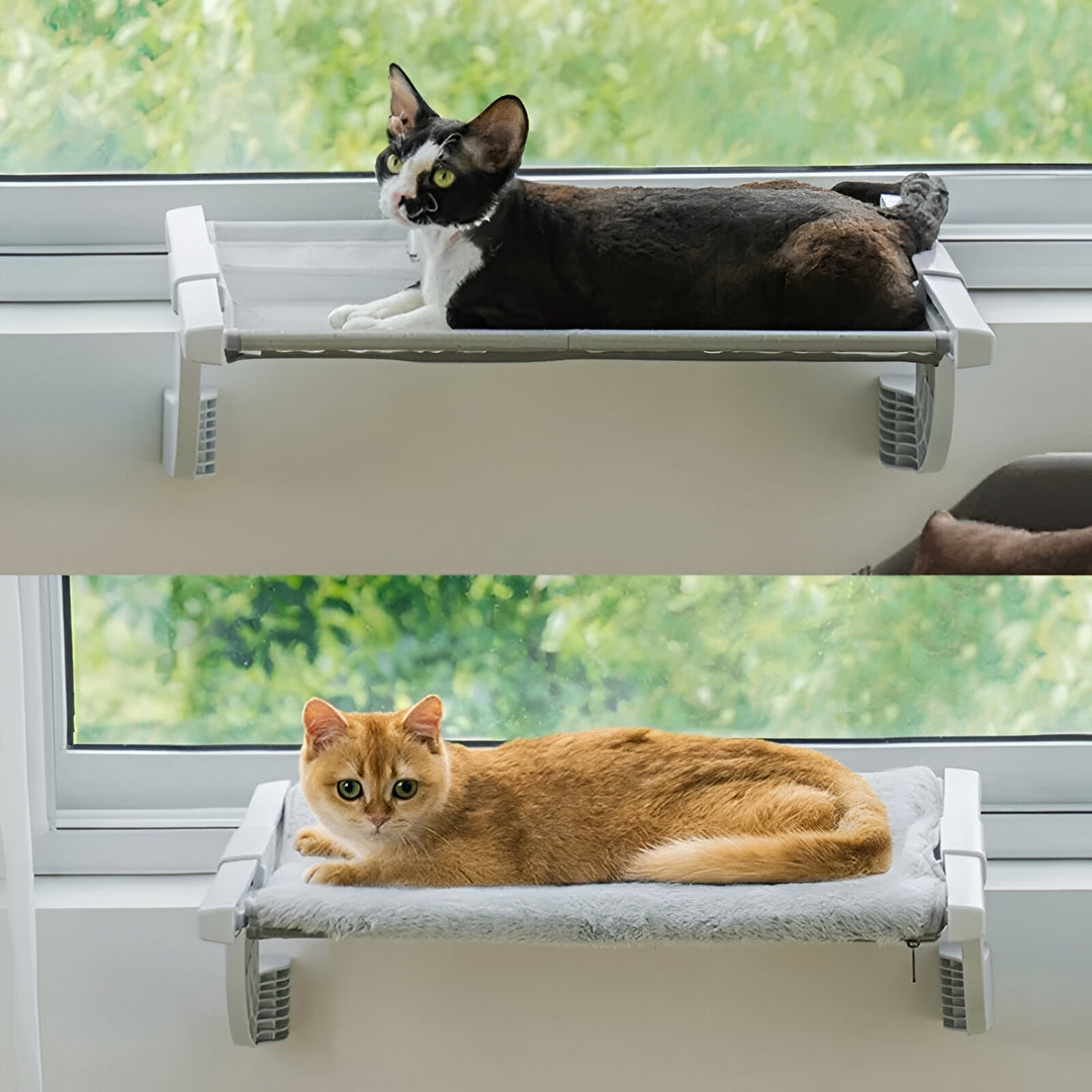 Adjustable Cat Window Bed with 2-Sided Cushion