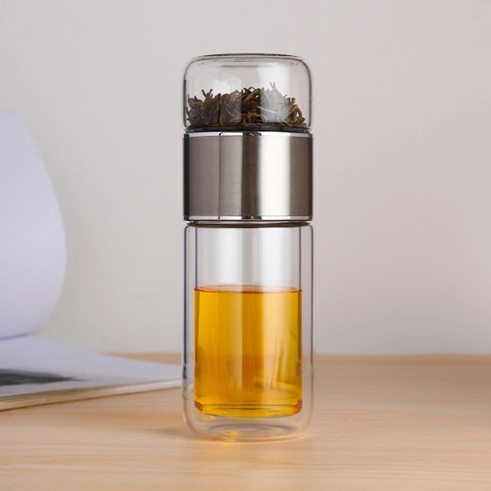 High Borosilicate Glass Tea Infuser Water Bottle