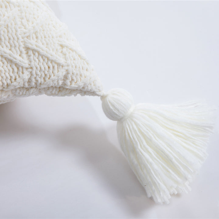 Soft Chenille Knitted Pillow Cover - Nordic Tassel Cushion Case