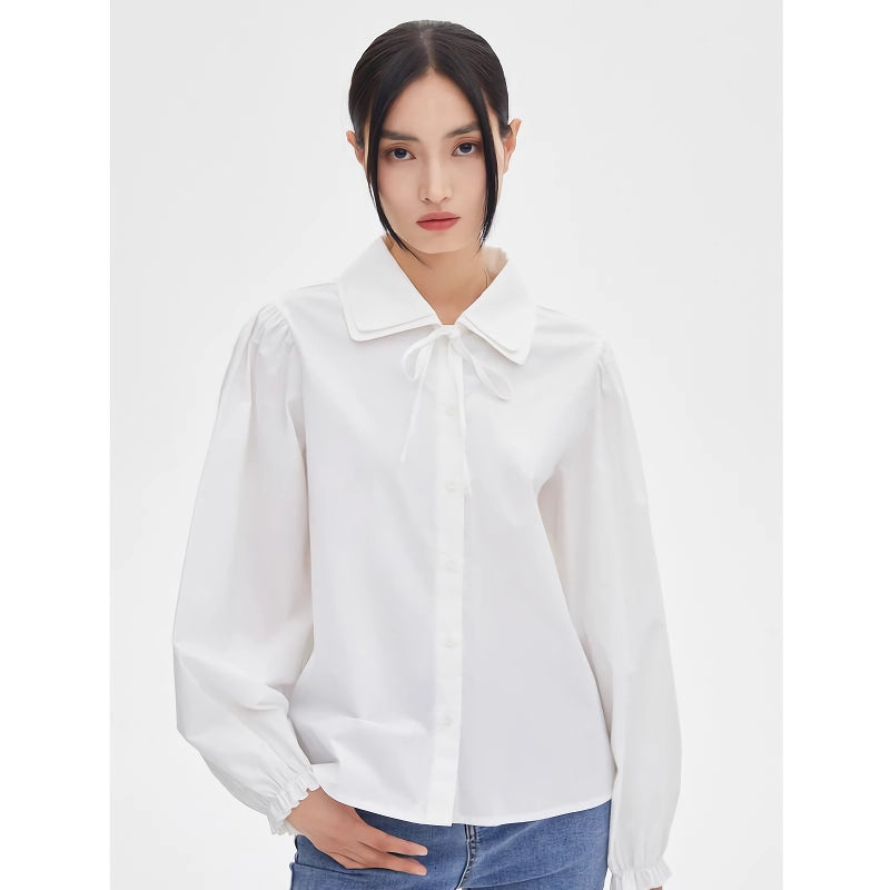 Spring Casual Bubble Sleeve Blouse for Women