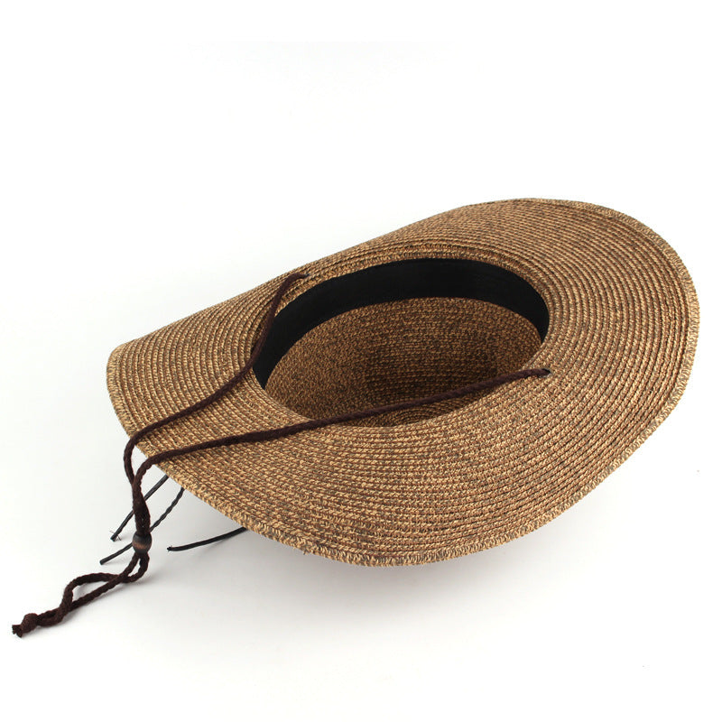 Outdoor Sunshade Western Denim Mixed Color Straw Hat