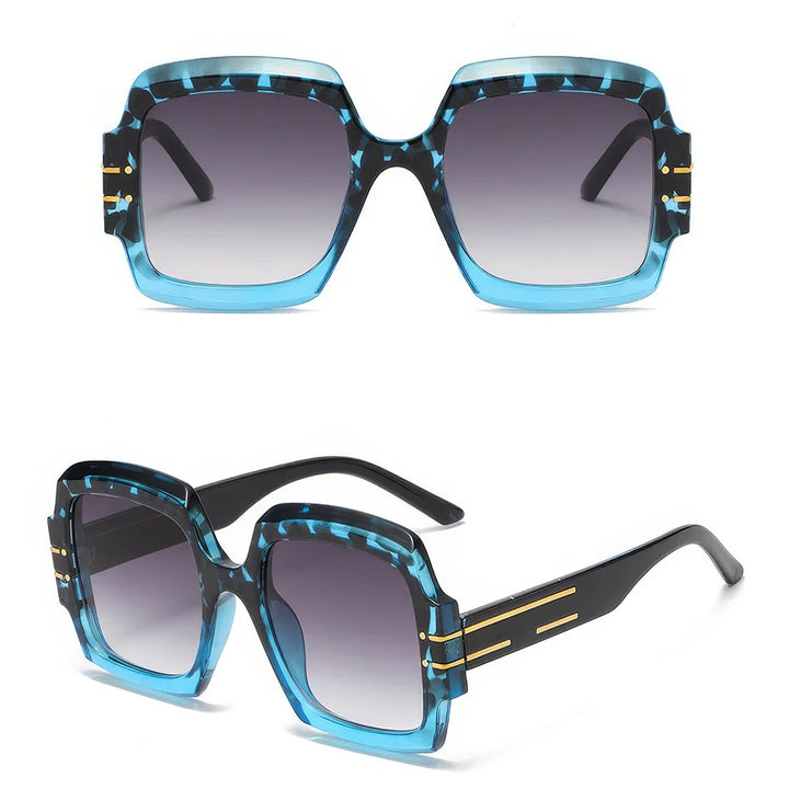 Oversized Oval Sunglasses with Gradient Lenses