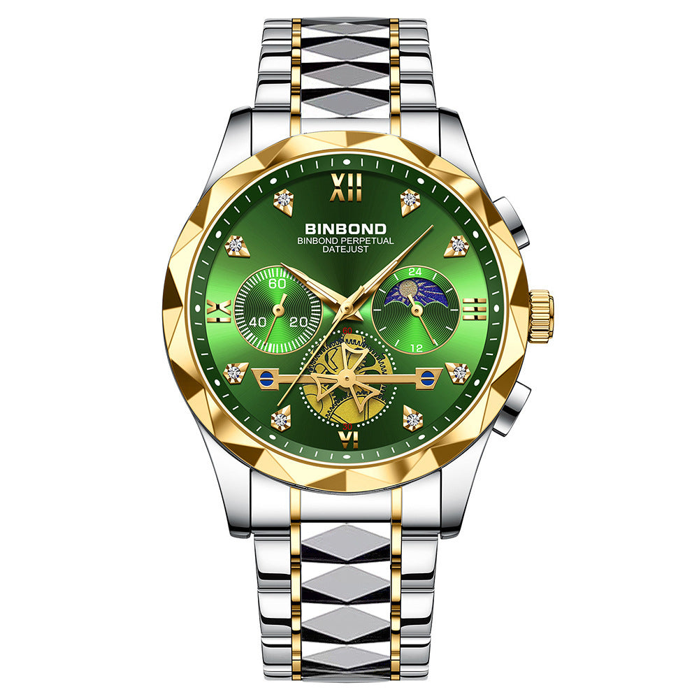 Multifunctional Quartz Watch All-match Six-pin Timing Casual