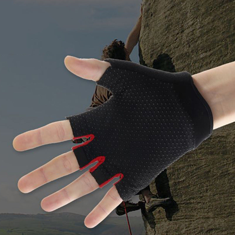 Black Cycling Thickened Warm Half Finger Gloves