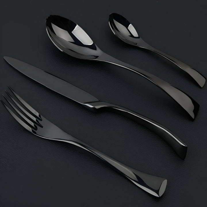 Classical Black Rose Cutlery Set