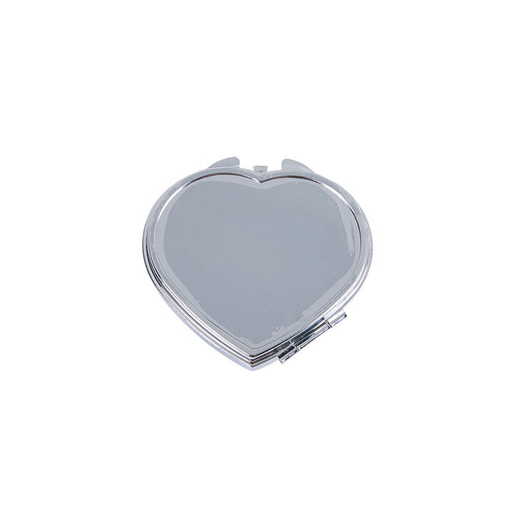 Heart-Shaped Metal Pill Box with Mirror