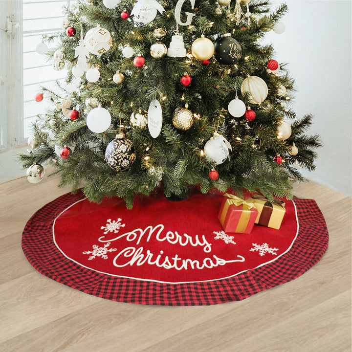 Black And Red Plaid Edging Christmas-tree Skirt