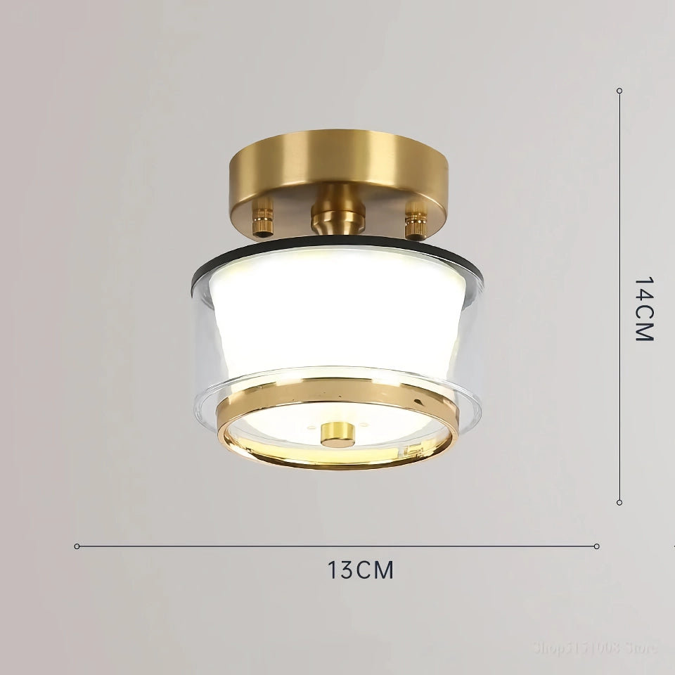 Modern LED Ceiling Light - Copper Lamp for Porch, Living Room, and Balcony